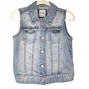 Vintage 90s‎ Y2K Boho Cowgirl Western Grunge Prairie Sleeveless Denim Vest Small